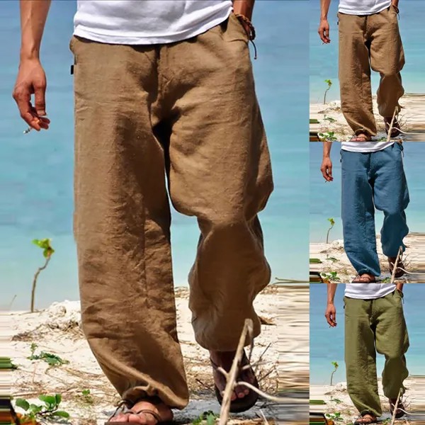 Льняная одежда для мужчин Натуральные льняные брюки для мужчин Современное комфортное качество Мягкое белье