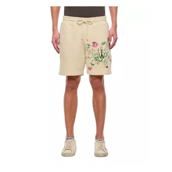 Шорты thistle embroidery shorts J.W. Anderson, бежевый