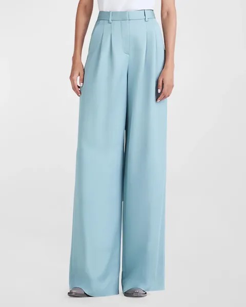 Широкие брюки со складками Joetta с высокой посадкой Derek Lam 10 Crosby, цвет Dusty Teal