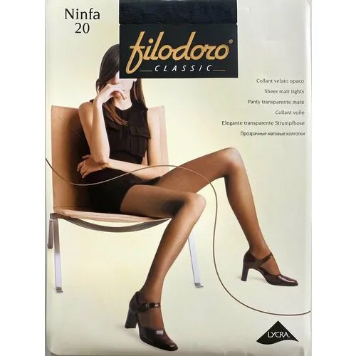 Колготки Filodoro Classic Ninfa, 20 den, размер 2, черный, серый