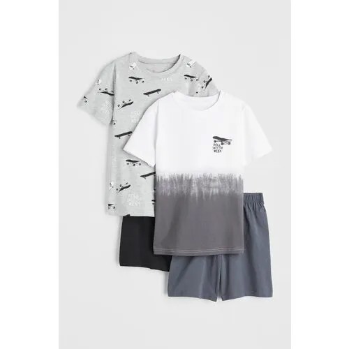 Пижама  H&M, размер 170, серый, белый