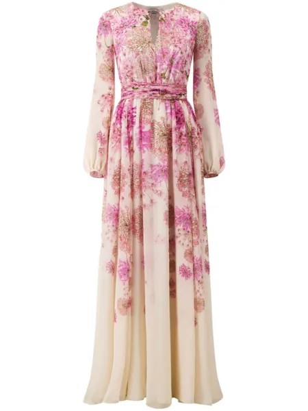 Giambattista Valli шелковое платье макси Saint-Rémy, розовый