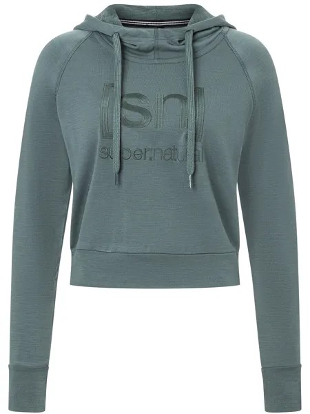 Толстовка super.natural Merino Hoodie, цвет graugrün