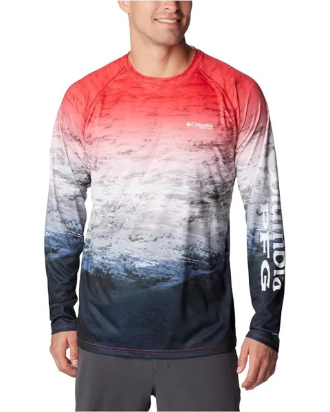 Рубашка Columbia Super Terminal Tackle Long Sleeve, цвет Red Spark Deepsea Fade