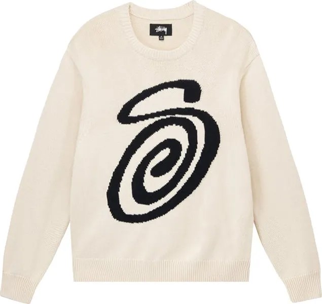 Свитер Stussy Curly S Sweater 'Natural', кремовый