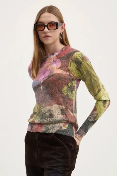 Свитер CAMO PETALS из смесового льна Desigual, мультиколор