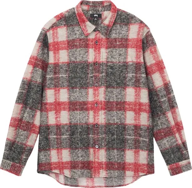 Рубашка Stussy Plaid Knit Shirt 'Red', красный