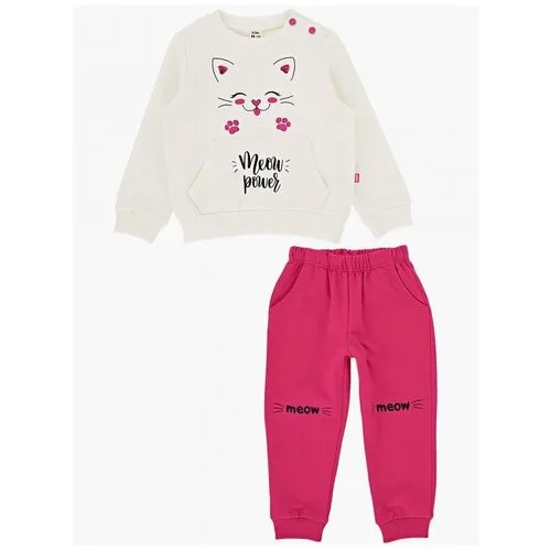 Комплект одежды  Mini Maxi для девочек, легинсы и футболка, повседневный стиль, размер 80, белый