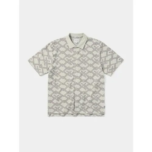 Поло thisisneverthat Jacquard Button Up Top, размер S, бежевый