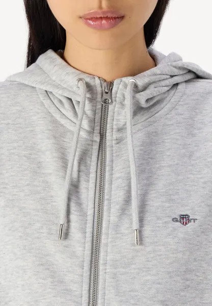Толстовка на молнии SHIELD HOODIE GANT, пестрый светло-серый