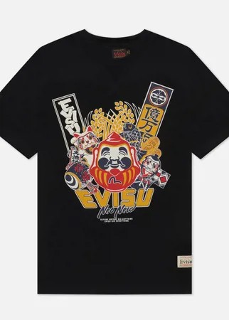 Мужская футболка Evisu Godhead x Bonsai Printed Crew Neck, цвет чёрный, размер M