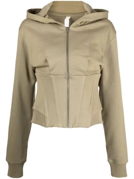 Dion Lee многослойное худи, зеленый
