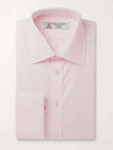 Розовая хлопковая рубашка с двойными манжетами Turnbull & Asser, розовый