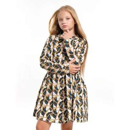 Платье Mini Maxi, хлопок, размер 146, мультиколор