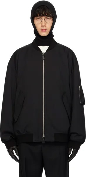 Черный дутый бомбер Jil Sander