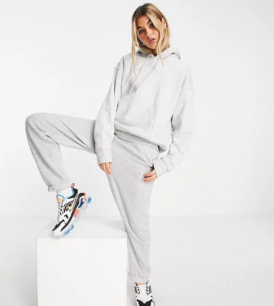 Oversized-худи серого меланжевого цвета в стиле из органического хлопка Weekday Alisa-Серый
