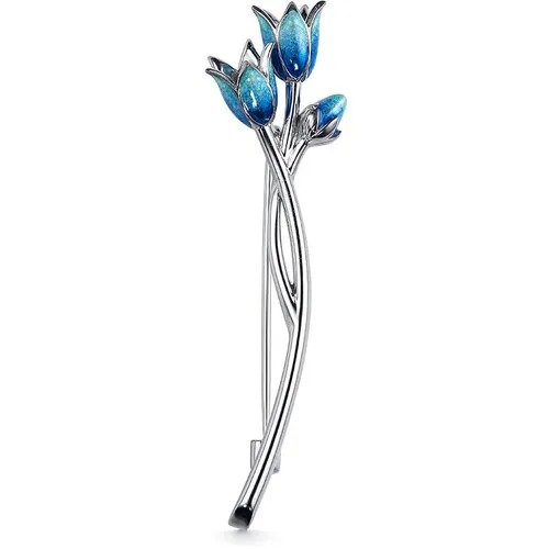 Брошь Dewi, серебро, 925 проба, эмаль, , серебристый