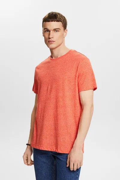 Футболка из хлопка с овальным вырезом Esprit, оранжевый