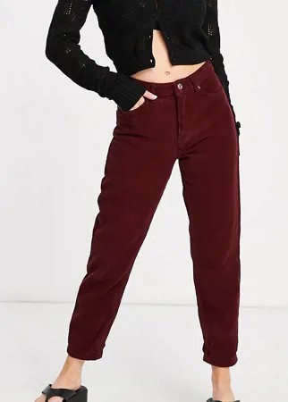Бордовые вельветовые джинсы в винтажном стиле Topshop Petite-Красный