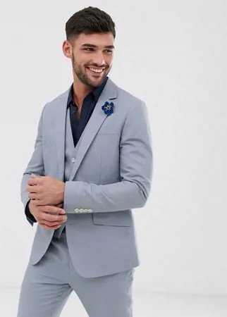Однотонный пиджак узкого кроя Gianni Feraud Wedding-Голубой