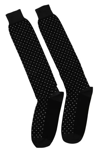 Мужские носки DOLCE - GABBANA, черные хлопковые эластичные носки в горошек с принтом логотипа DG s. л 110 долларов США