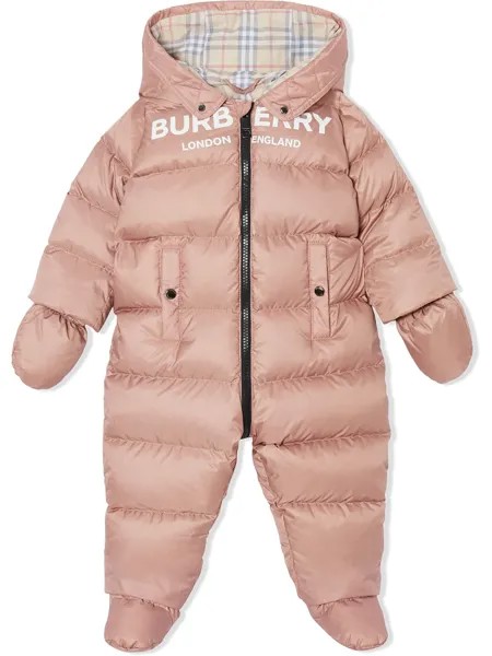 Burberry Kids дутый комбинезон с логотипом