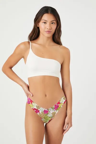 Трусики-стринги с тропическим принтом Forever 21, розовый
