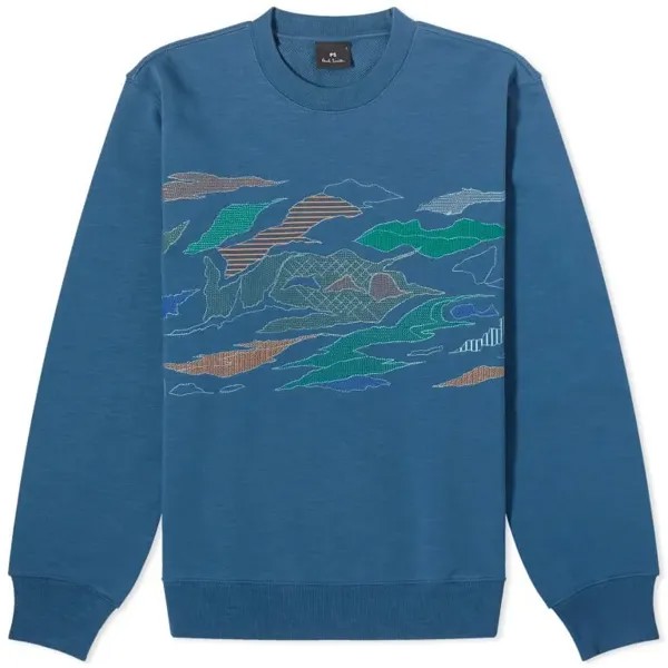 Свитшот Paul Smith Embroidered Crew, синий