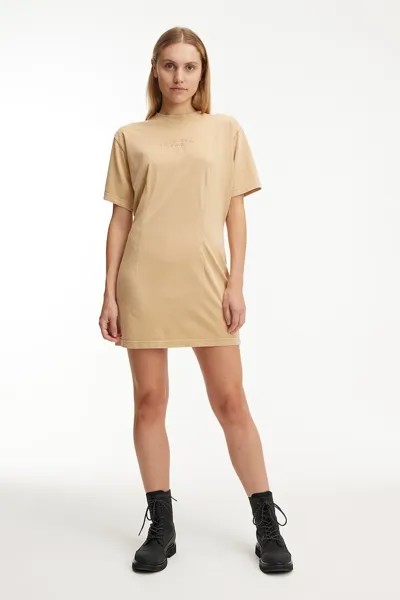 Платье-Футболка из натурального хлопка Calvin Klein Jeans, бежевый