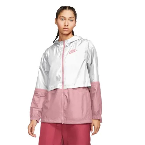 Женская бело-розовая тканая куртка Nike — XS
