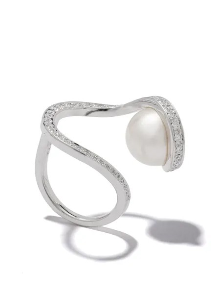 TASAKI кольцо Aurora из белого золота с жемчугом и бриллиантами