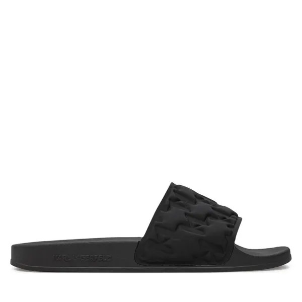 Шлепанцы KARL LAGERFELD KL70014 Black Satin Text Mono S0X, черный