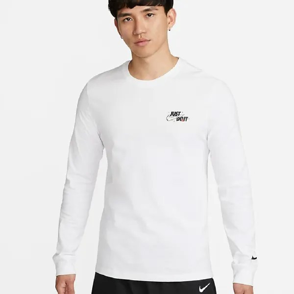 Лонгслив Nike Just Do It, белый/черный