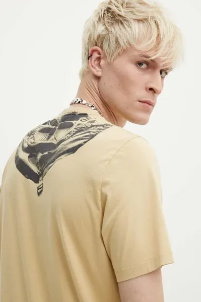 Хлопковая футболка 30/1 Jersey Goggle Print T-shirt C.P. Company, бежевый