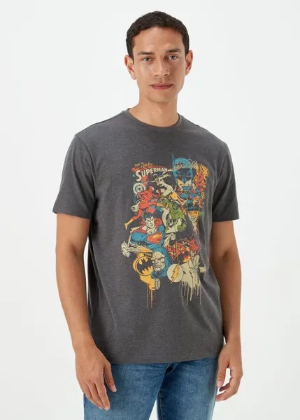 Темно-серая футболка с принтом Marl Superman Marvel