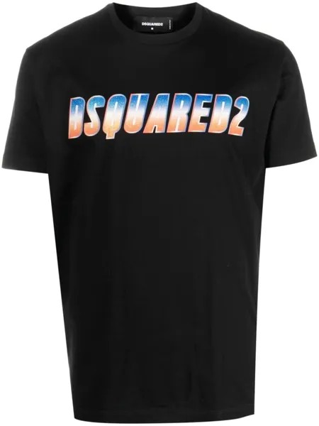 Dsquared2 glitter logo-print T-shirt, черный