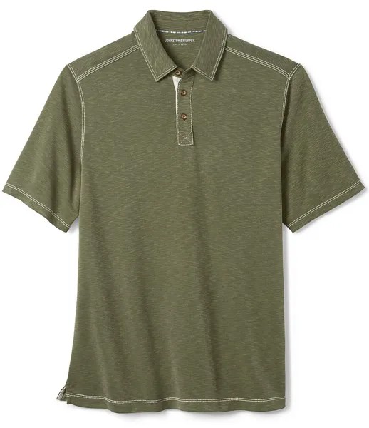 Рубашка поло с короткими рукавами Johnston & Murphy Vintage Slub, зеленый