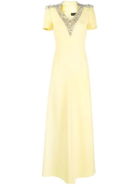 Jenny Packham платье макси Dune А-силуэта, желтый
