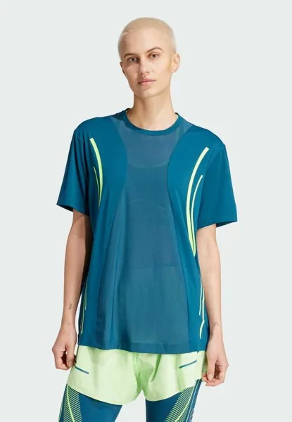 Спортивная футболка TRUEPACE RUNNING adidas by Stella McCartney, цвет tech mineral