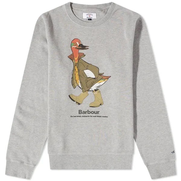 Толстовка Barbour x NOAH Duck Crew Sweat, серый (Размер L)