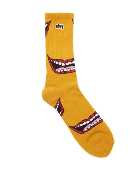 Носки OBEY Lips Socks Mineral Yellow Multi