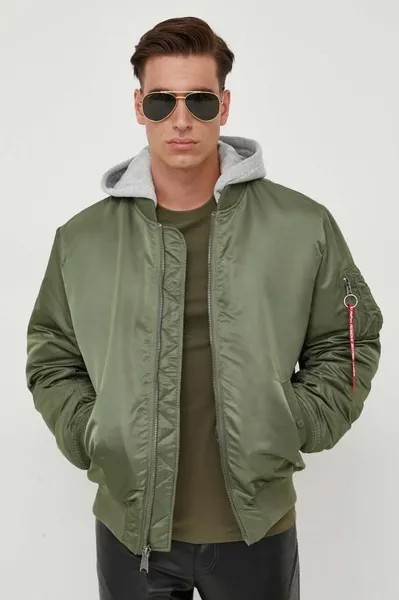 Куртка-бомбер MA-1 ZH Back EMB Alpha Industries, зеленый