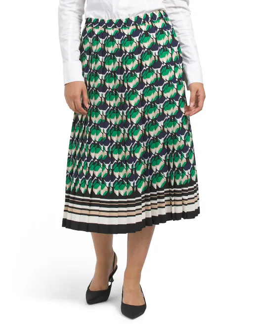 Миниатюрная плиссированная юбка Anne Klein, черный/зеленый