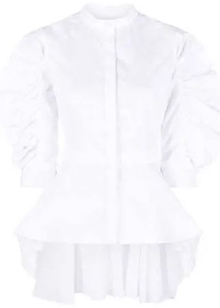 Alexander McQueen блузка со сборками на рукавах и баской