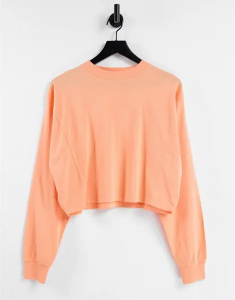 Персиковый свободный лонгслив с декоративными швами ASOS DESIGN-Оранжевый цвет