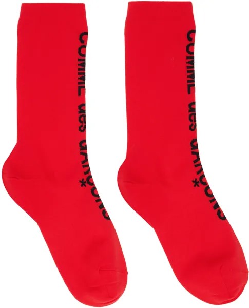 Красные носки в рубчик Comme Des Garcons