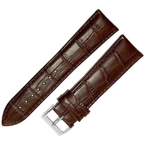 Ремешок 30201-243-202 Коричневый кожаный ремень для мужских наручных часов из натуральной кожи 24 х20 мм L длинный матовый