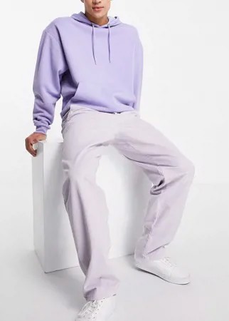 Свободные вельветовые брюки сиреневого цвета ASOS DESIGN-Фиолетовый цвет