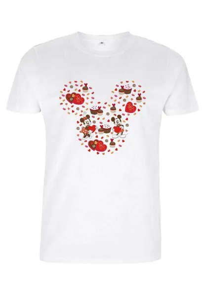 Футболка с принтом MICKEY & FRIENDS MICKEY CANDY Disney, белый