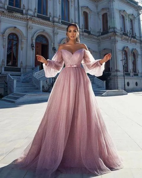 CloverBridal 2022 весеннее латье на вышитые серые халаты Коктейльные рукава-фонарики женское длинное милое Тюлевое платье для выпускного вечера WP9786